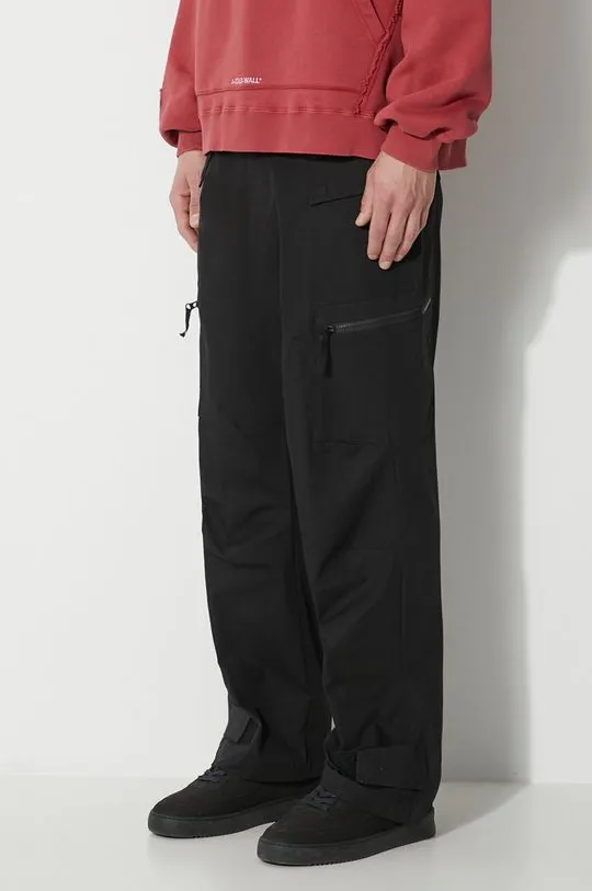 A-COLD-WALL* cotton trousers Static Zip Pant black color ACWMB278C