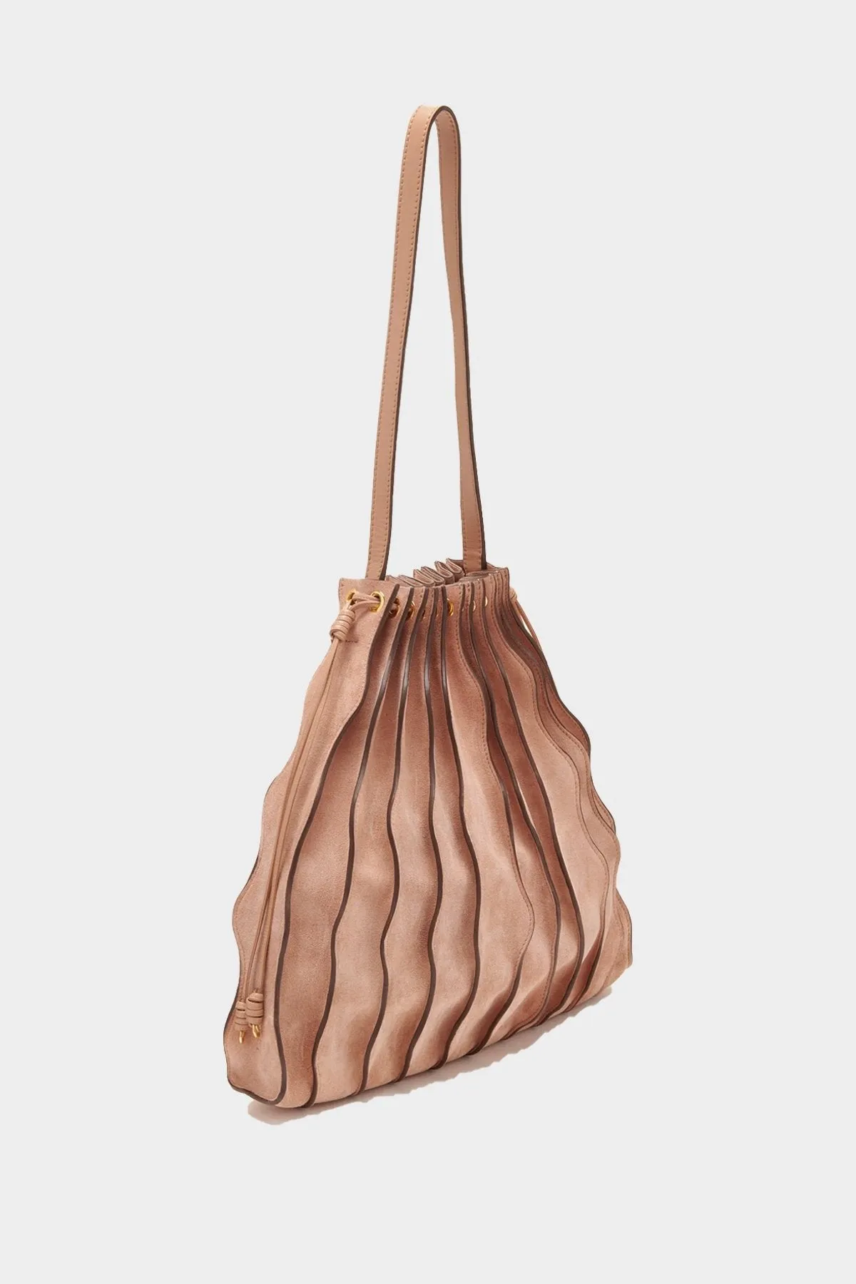 Adria Large Pleated Wave Bag in Blush