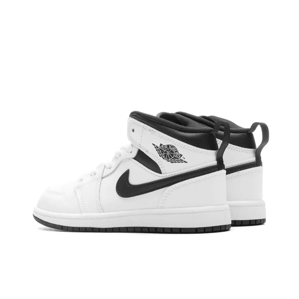 Air Jordan 1 Mid (PS) - White/Black