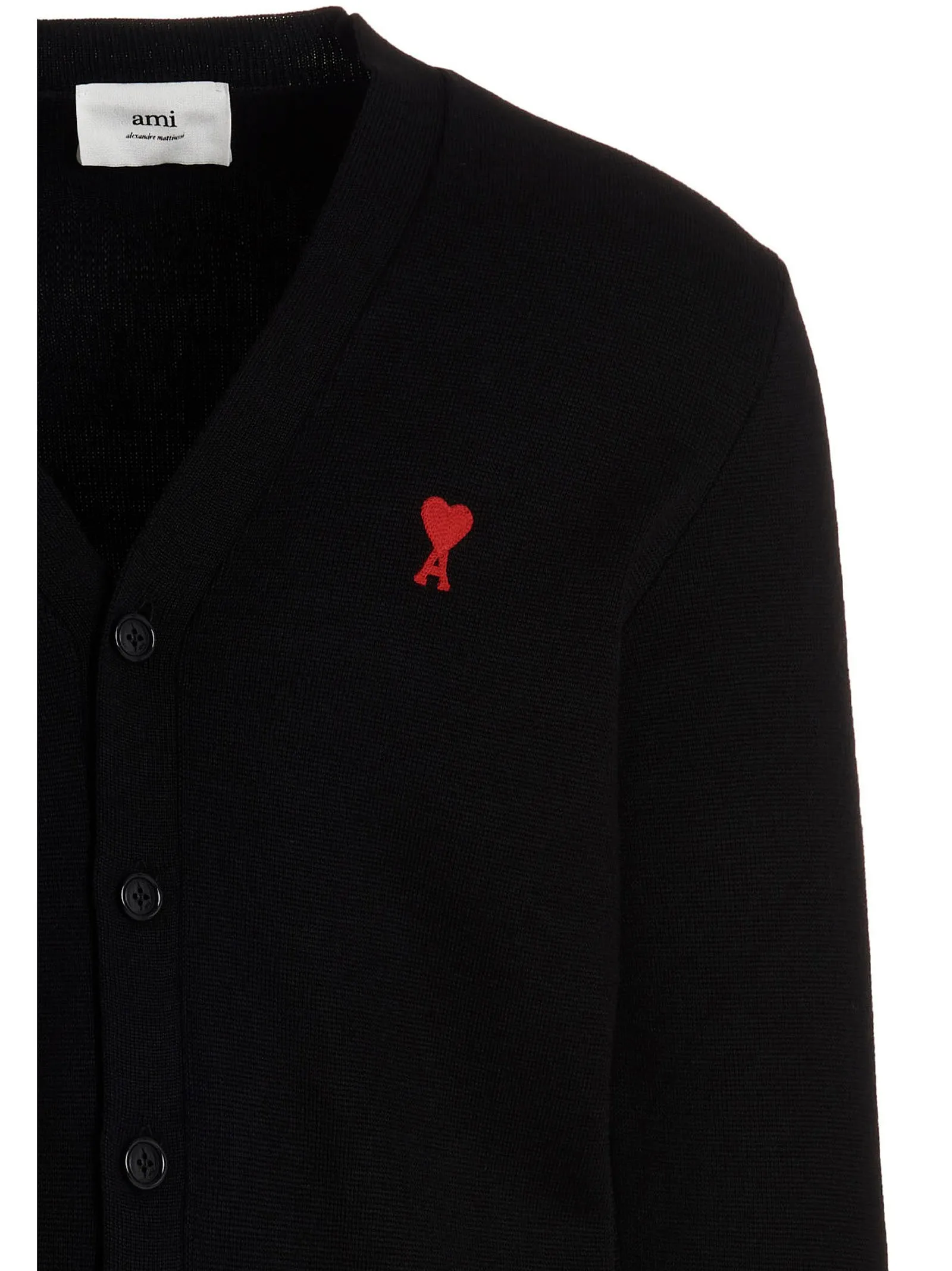 AMI De Coeur Logo Embroidered Cardigan