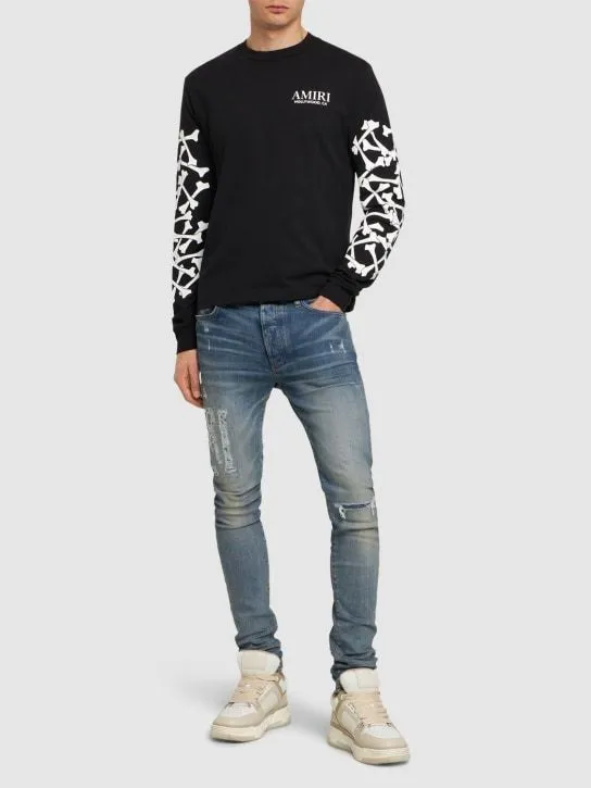 AMIRI  |Crew Neck Pullovers Street Style Long Sleeves Plain Cotton