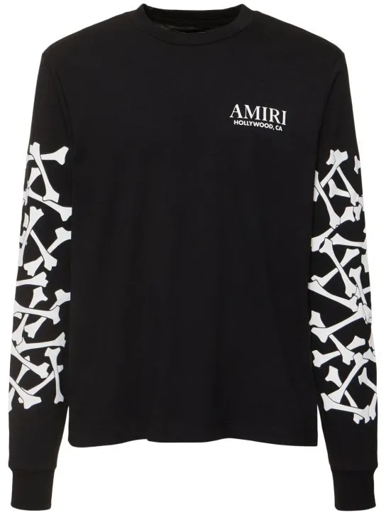 AMIRI  |Crew Neck Pullovers Street Style Long Sleeves Plain Cotton