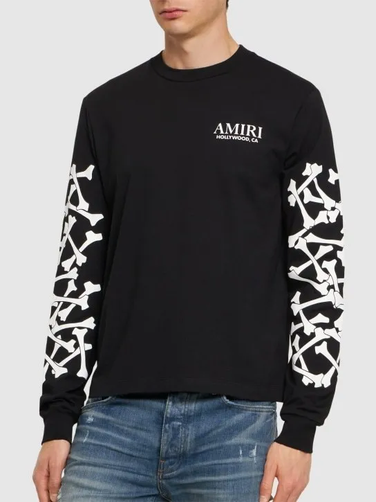 AMIRI  |Crew Neck Pullovers Street Style Long Sleeves Plain Cotton