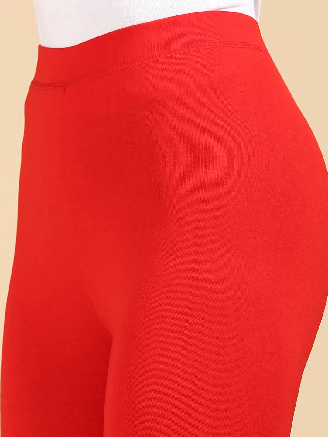 Ankle Length Leggings Viscose-Red