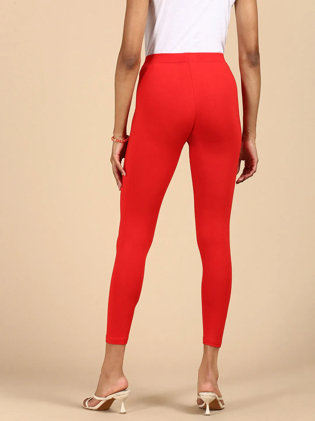 Ankle Length Leggings Viscose-Red