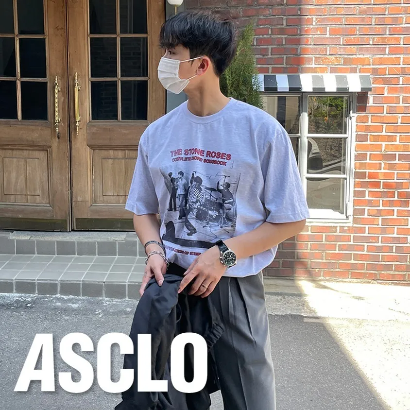 ASCLO  |Crew Neck Pullovers Unisex Street Style Cotton Short Sleeves