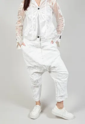 Ash Drop Crotch Trousers in Starwhite