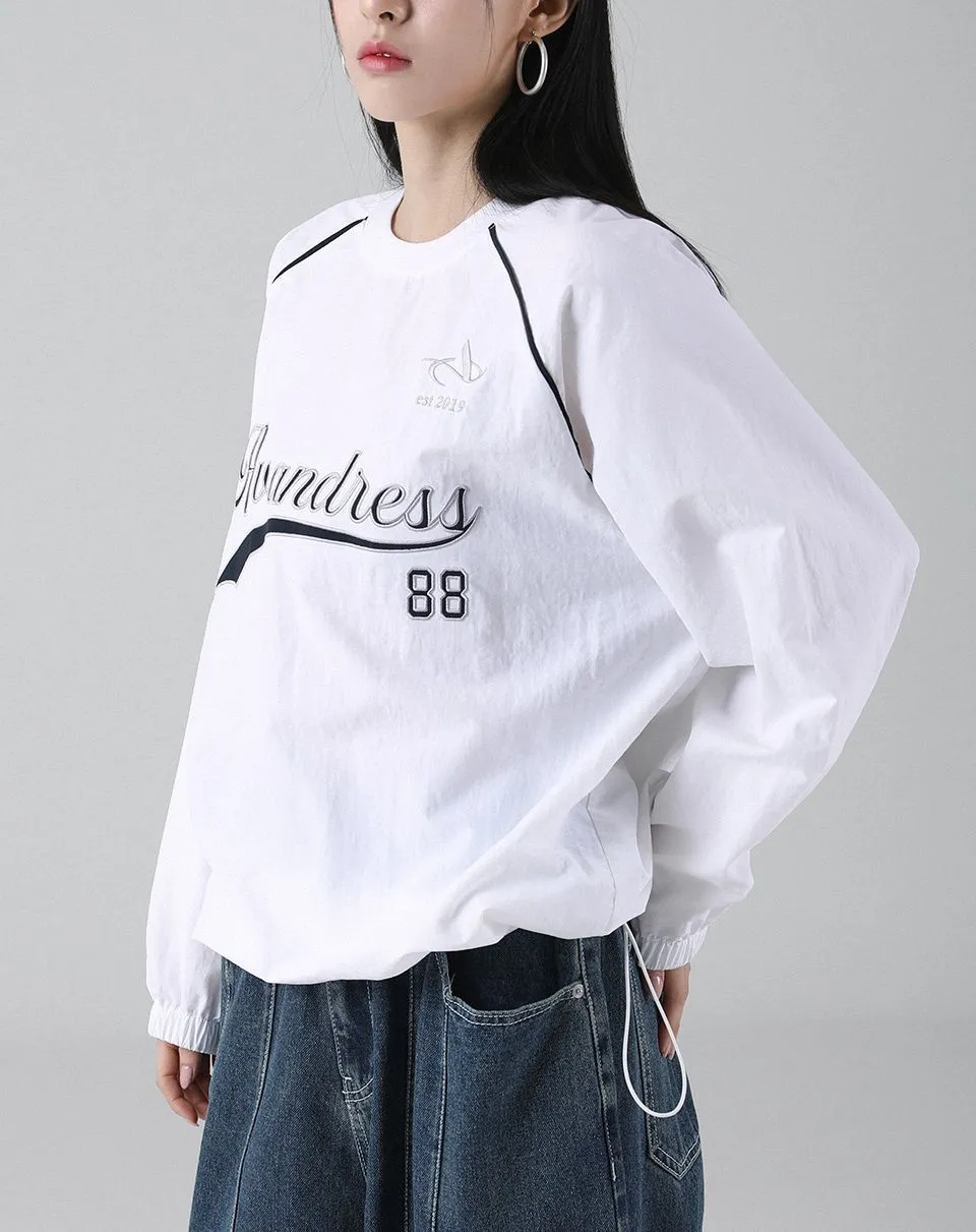 AVANDRESS  |Unisex Street Style Long Sleeves Plain Oversized Logo