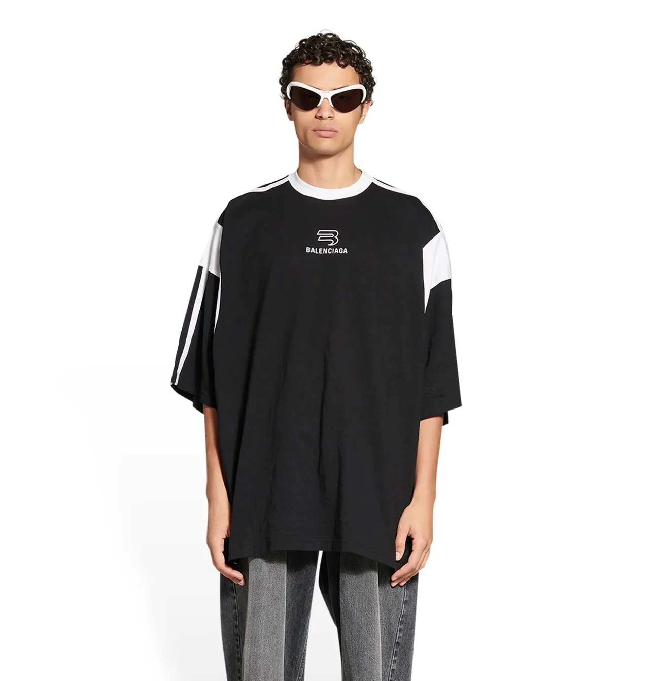 BALENCIAGA  |Crew Neck Pullovers Unisex Street Style Cotton Short Sleeves