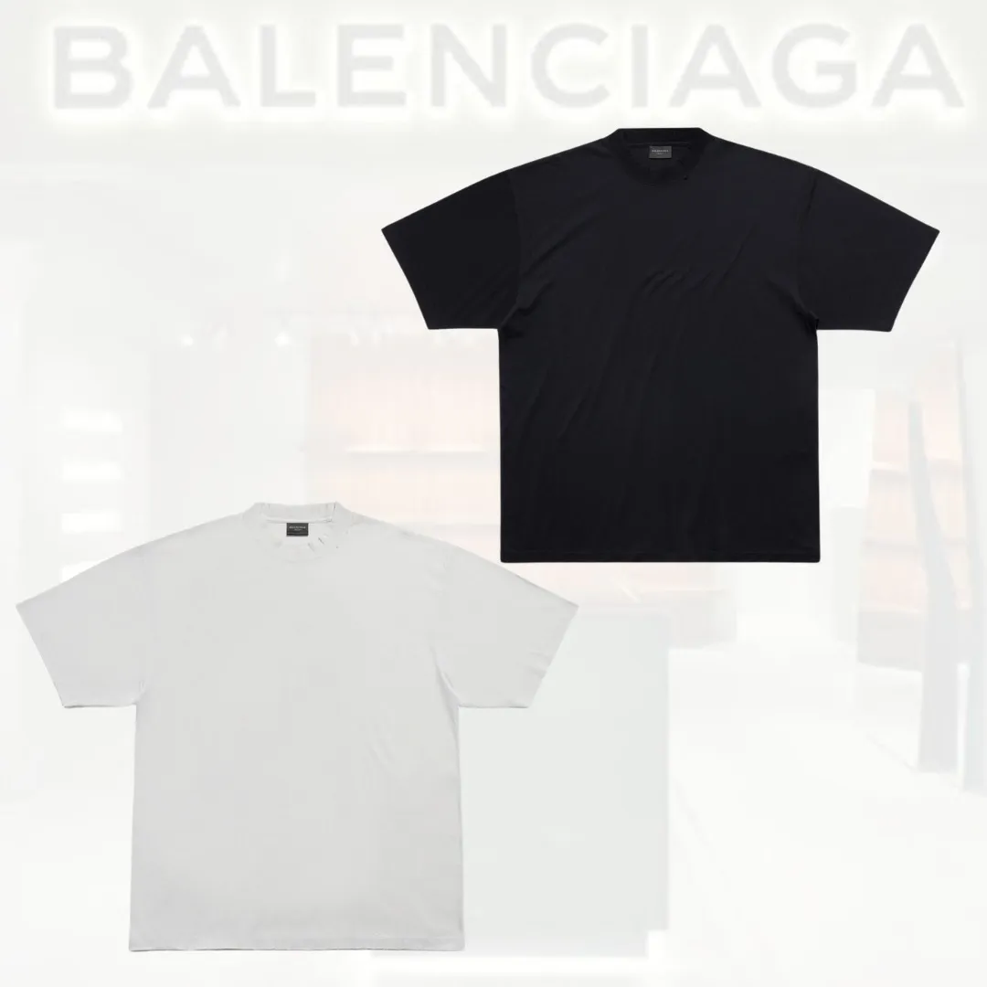 BALENCIAGA  |Crew Neck Pullovers Unisex Street Style Plain Cotton