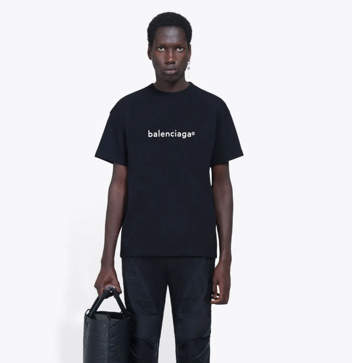 BALENCIAGA  |New Copyright Medium Fit T-Shirt In White Cotton Jersey