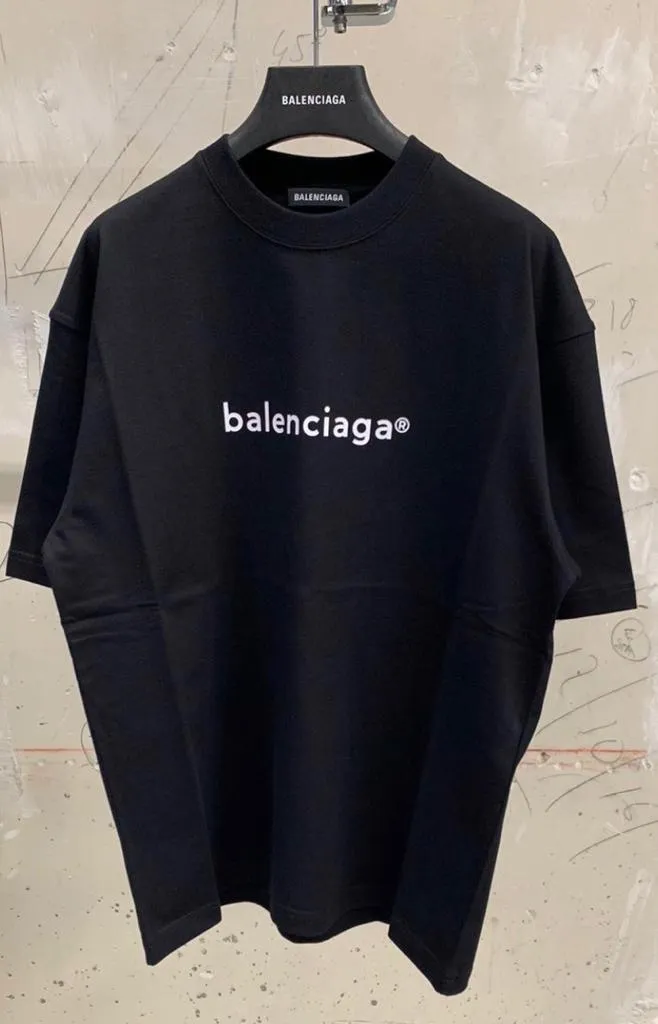 BALENCIAGA  |New Copyright Medium Fit T-Shirt In White Cotton Jersey