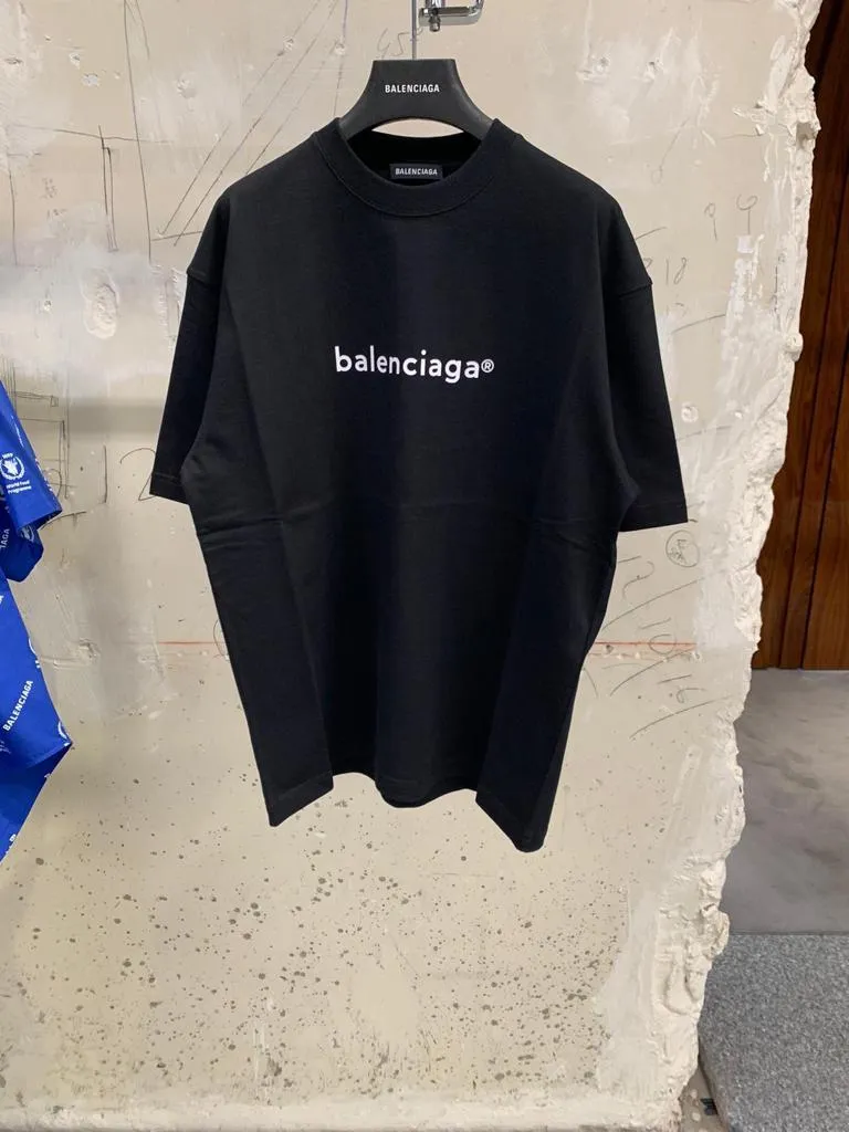 BALENCIAGA  |New Copyright Medium Fit T-Shirt In White Cotton Jersey