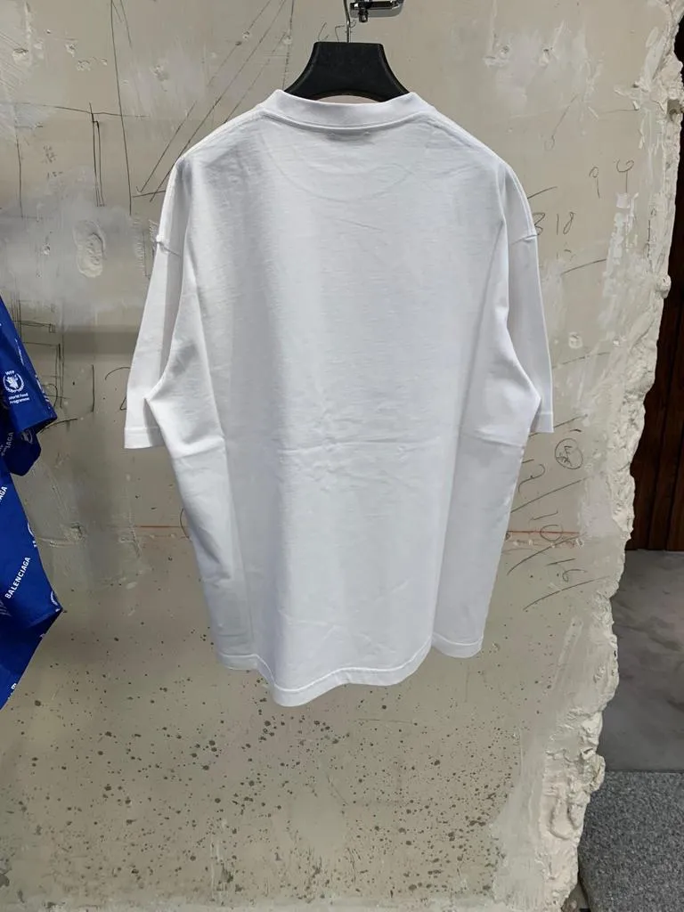 BALENCIAGA  |New Copyright Medium Fit T-Shirt In White Cotton Jersey