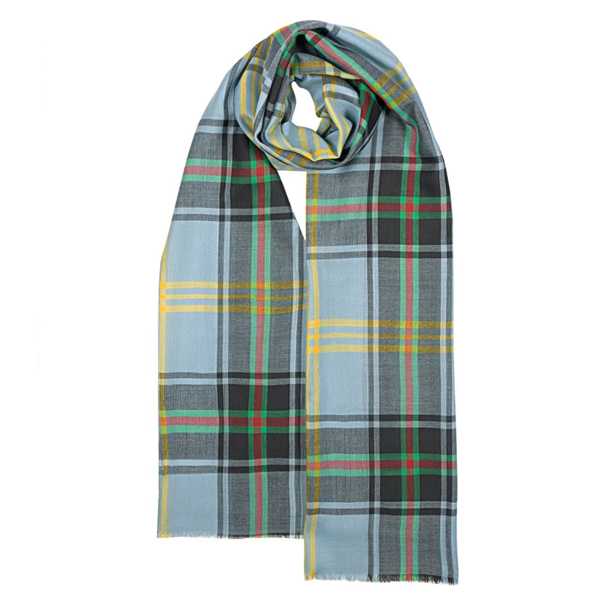 Bell of the Borders tartan extra fine merino stole