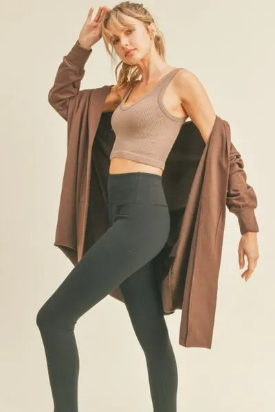 Bella Open Front Longline Hooded Cardigan