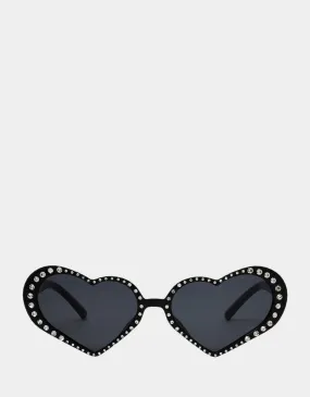 BETSEYS CRYSTAL HEART SUNNIES BLACK