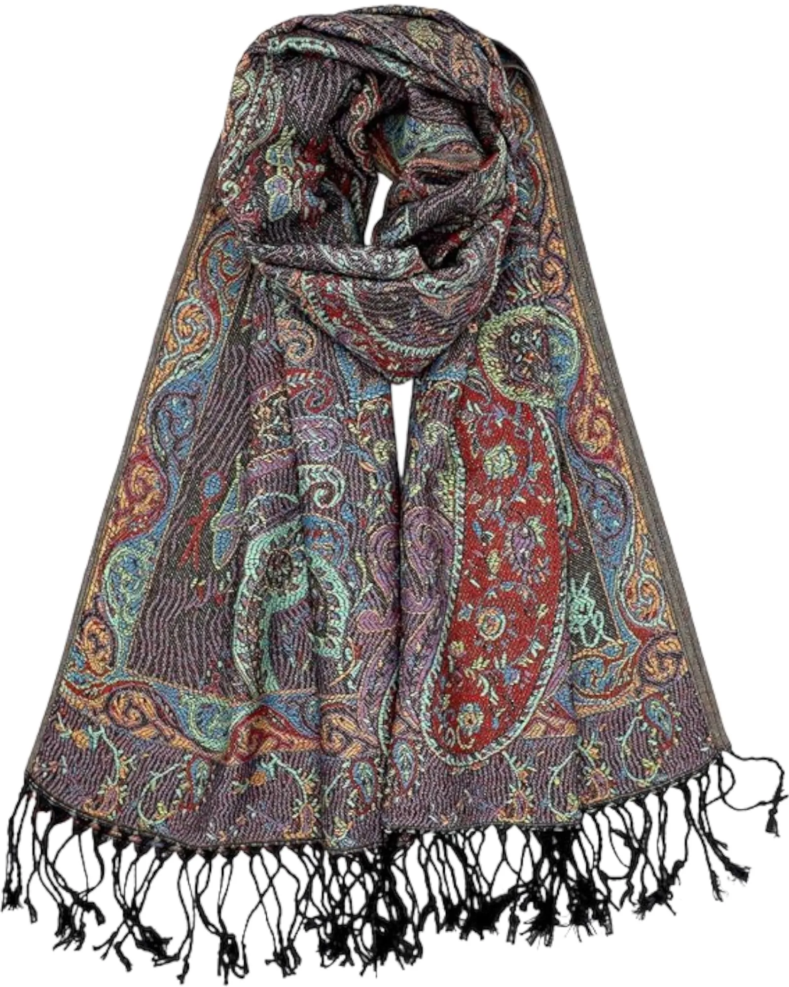 Black Tapestry Paisley Rave Pashmina