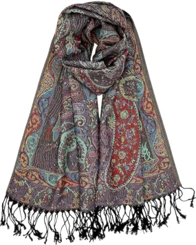 Black Tapestry Paisley Rave Pashmina