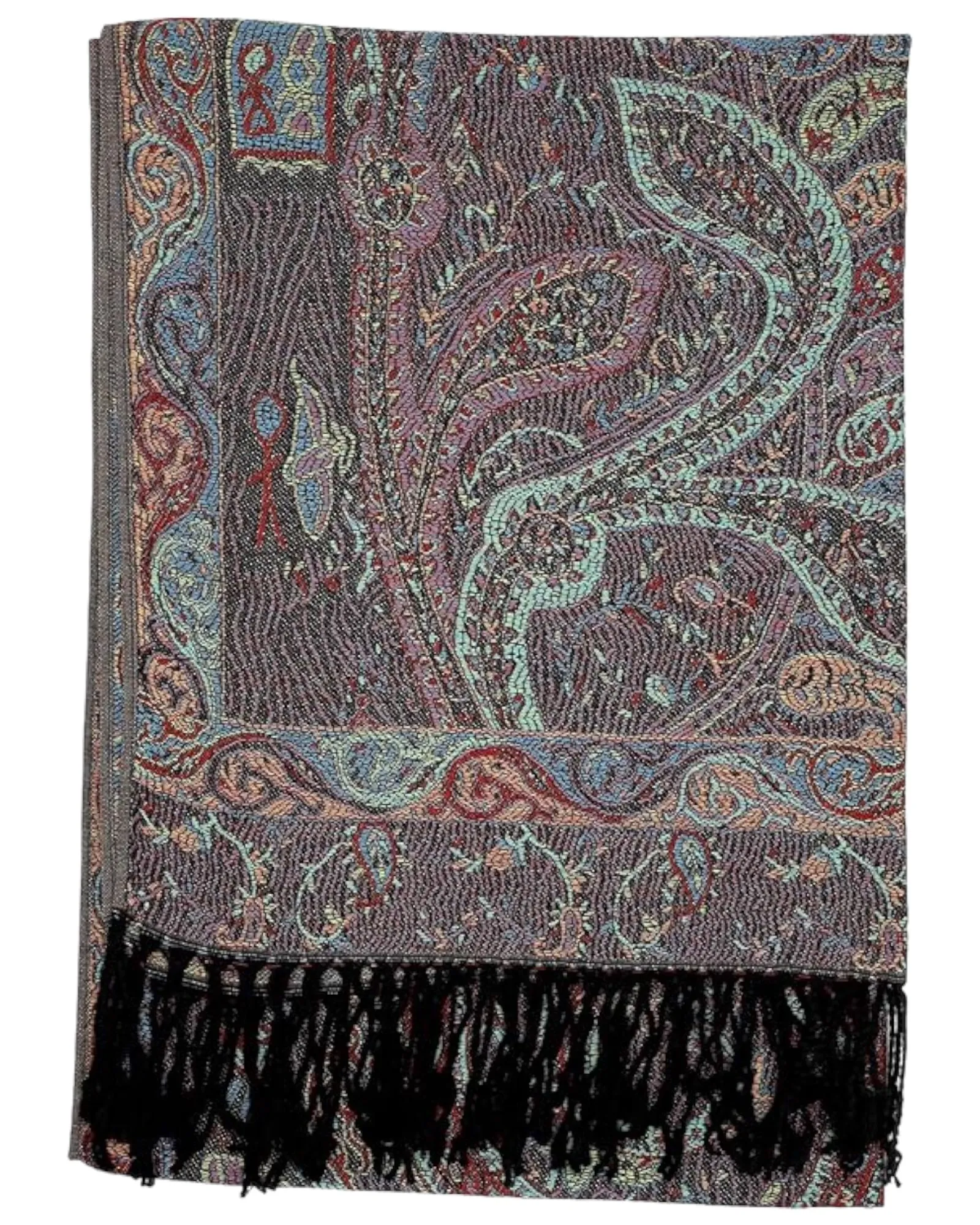 Black Tapestry Paisley Rave Pashmina