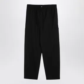 BLACK WOOL TROUSERS WITH DRAWSTRING