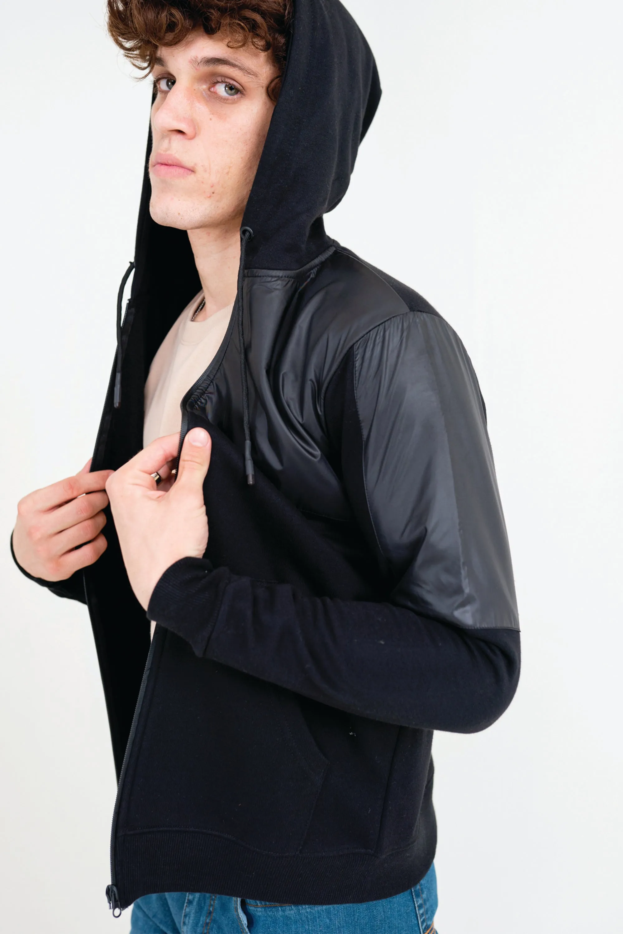 Black Zipper Hoodie