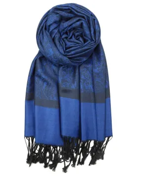 Blue & Black Paisley Rave Pashmina