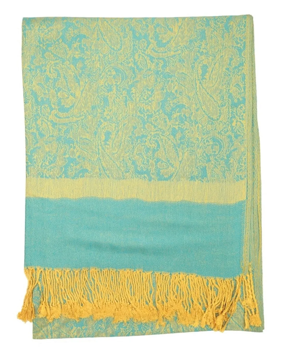 Blue & Yellow Paisley Rave Pashmina