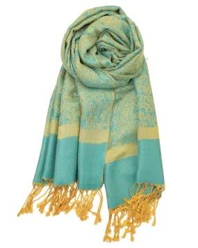 Blue & Yellow Paisley Rave Pashmina