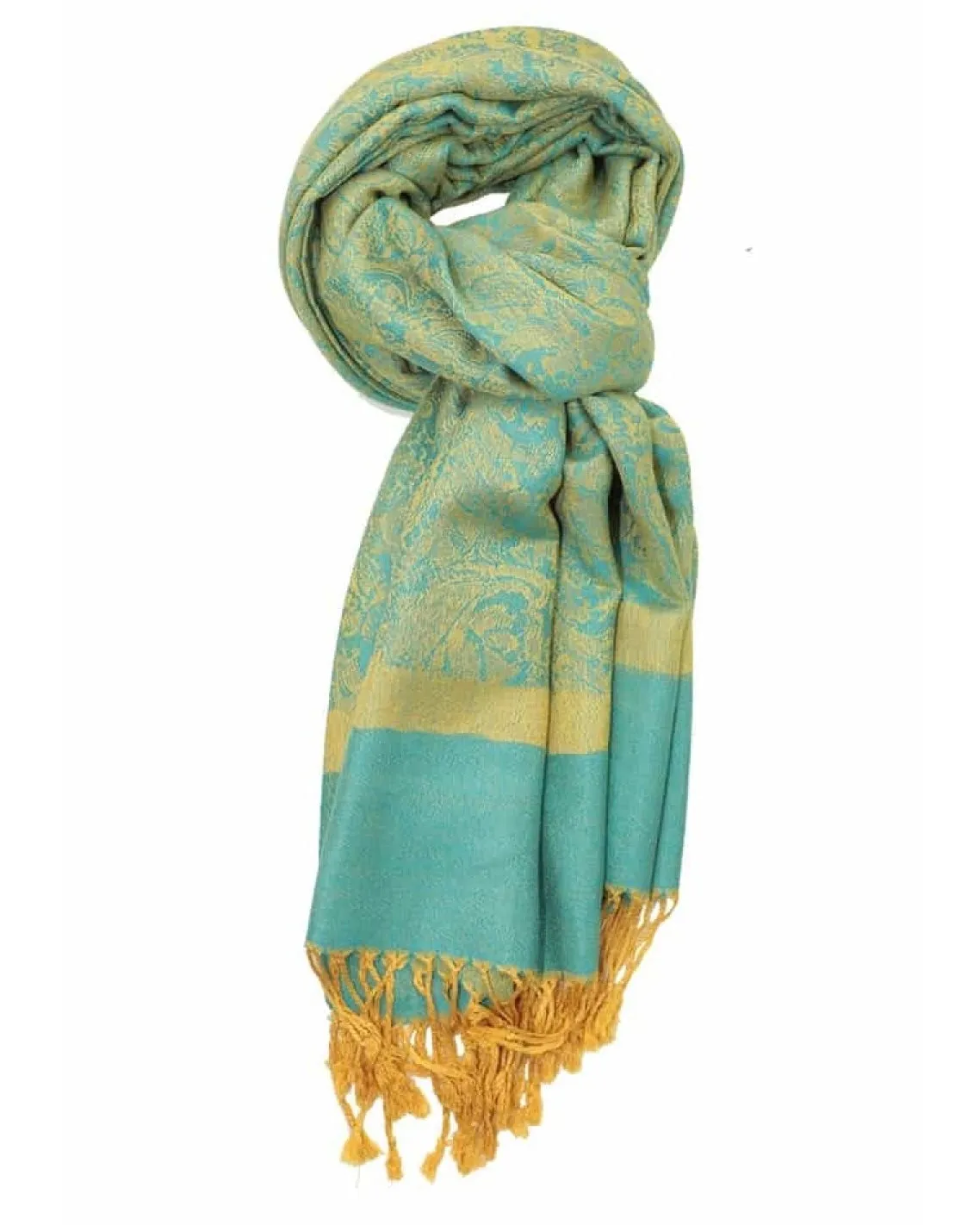 Blue & Yellow Paisley Rave Pashmina