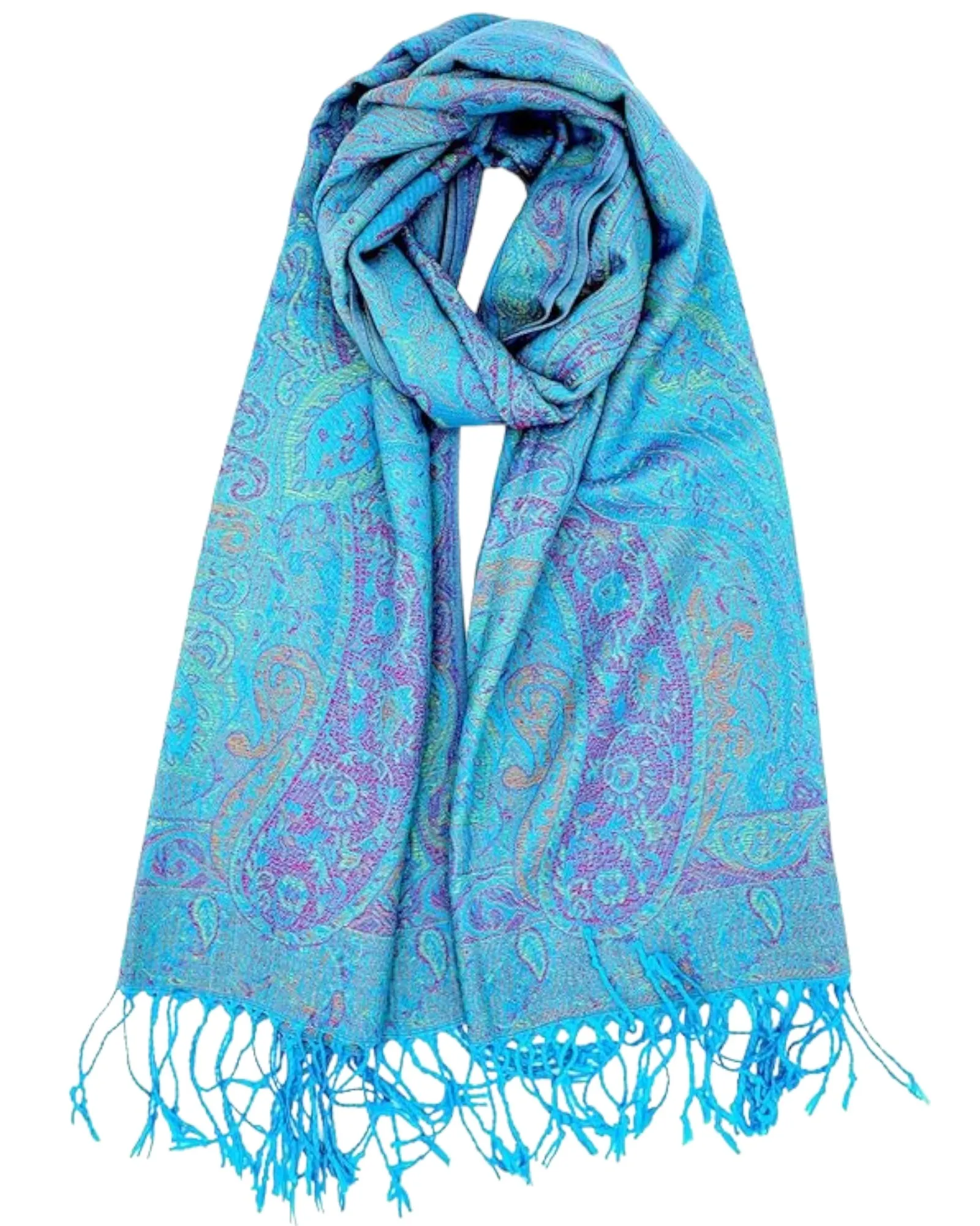 Blue Tapestry Paisley Rave Pashmina