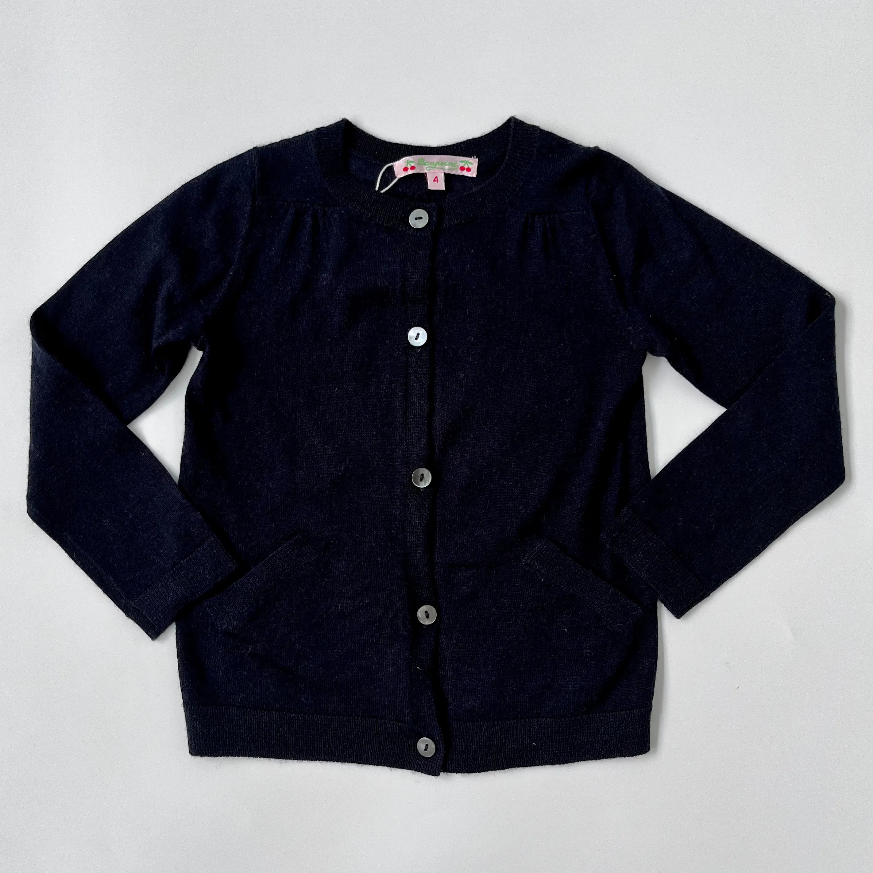 Bonpoint Navy Wool Cardigan: 4 Years