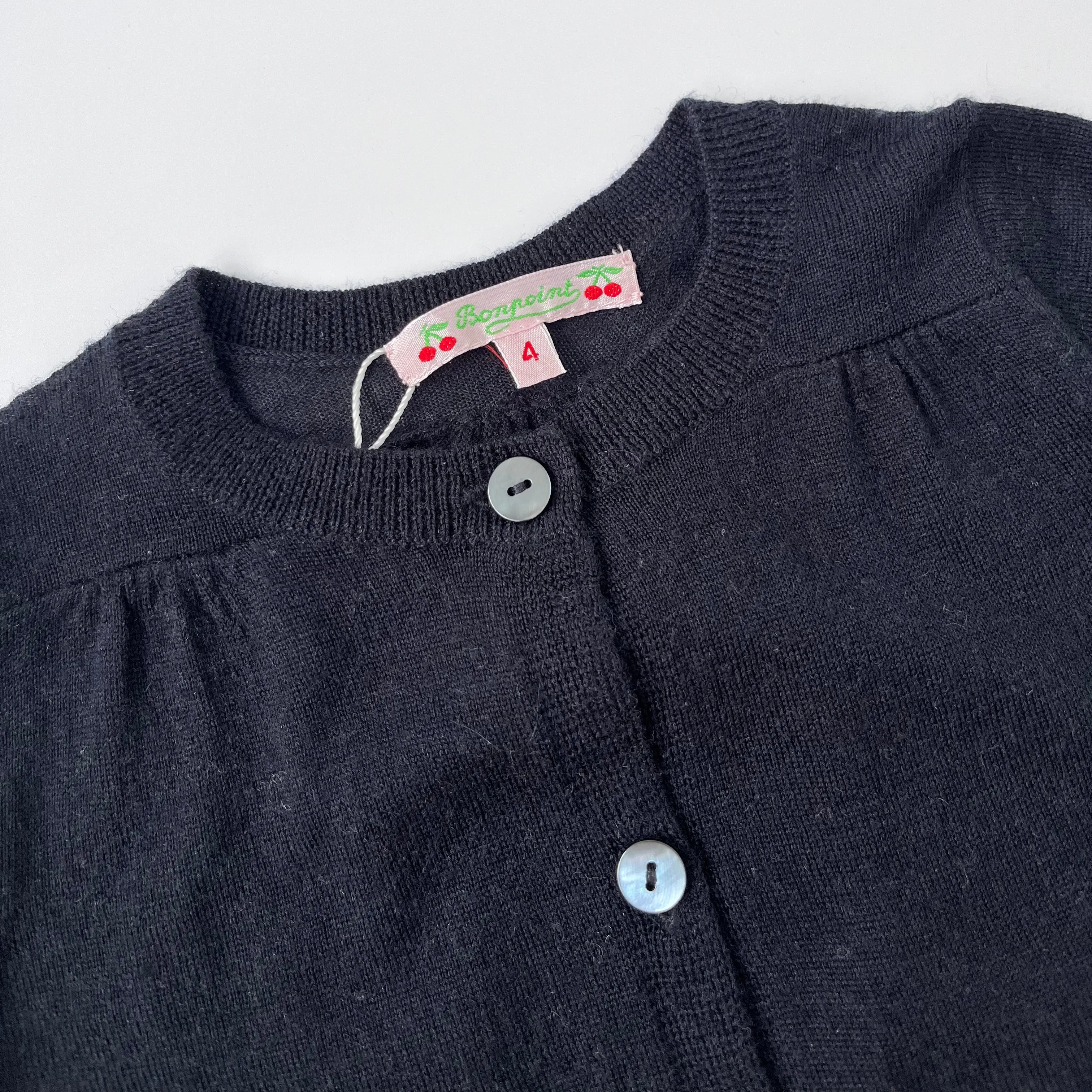 Bonpoint Navy Wool Cardigan: 4 Years