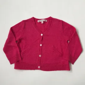 Bonpoint Raspberry Linen Cardigan: 18 Months