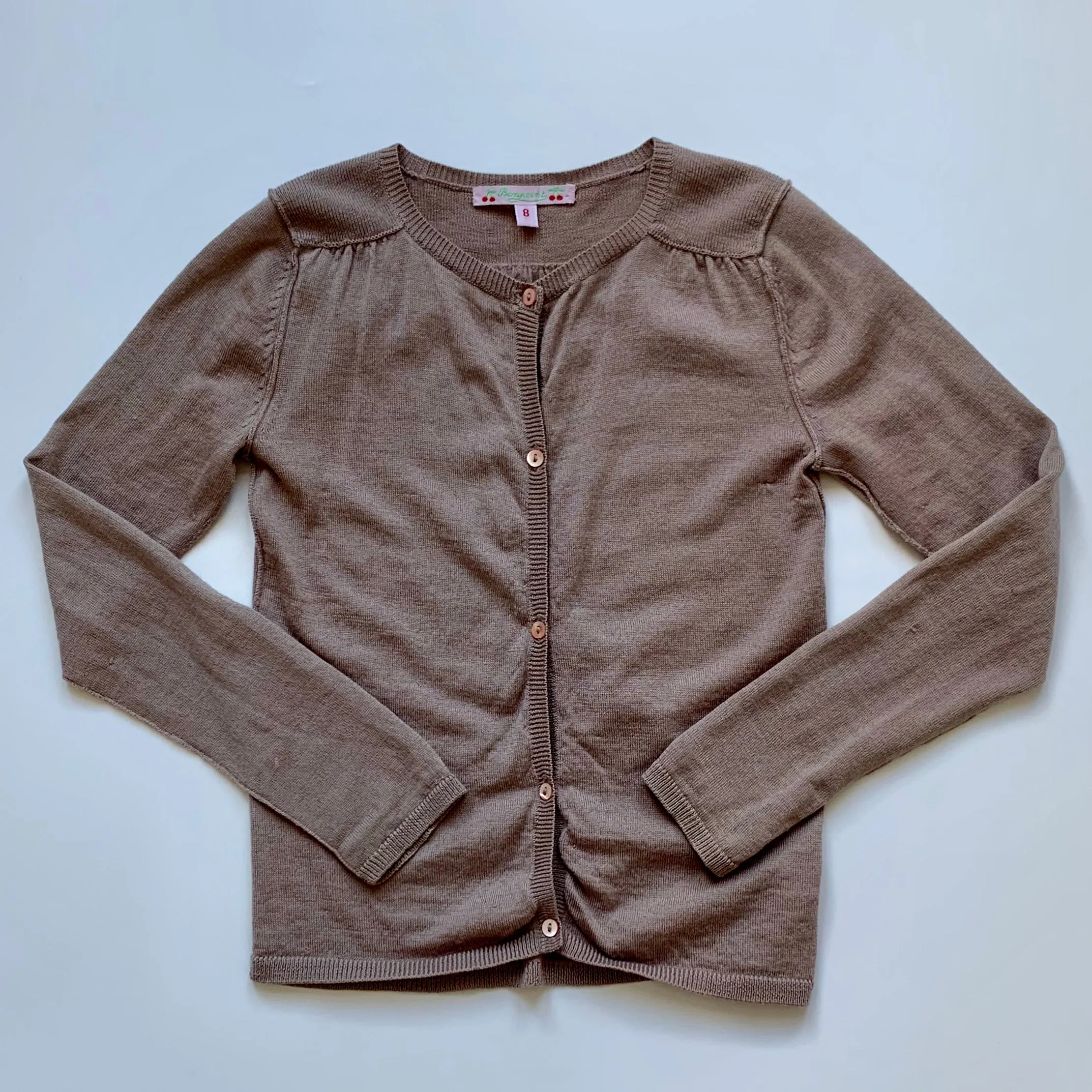 Bonpoint Toffee Fine Wool Cardigan:  Years