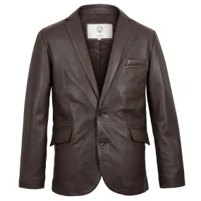 Brook Men’s Brown Leather Blazer