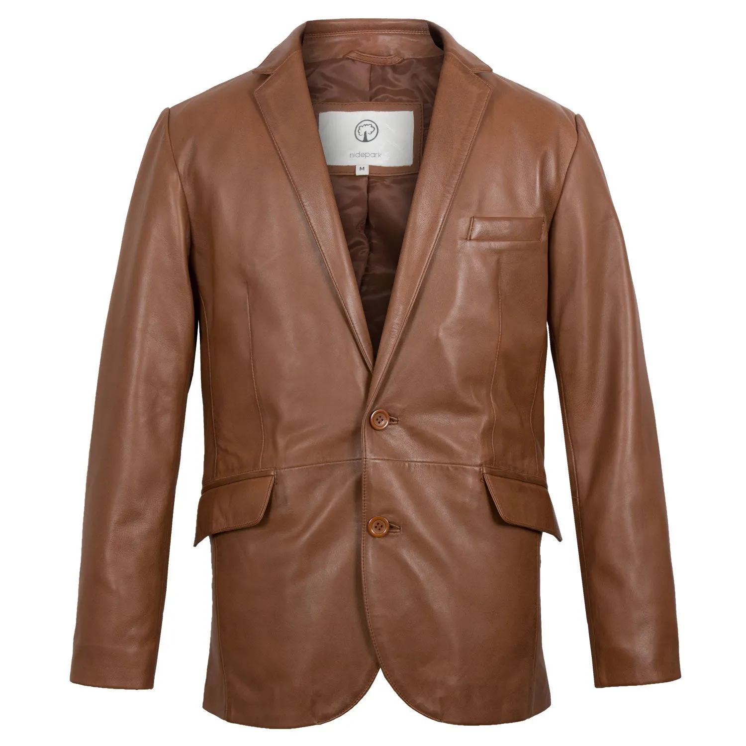 Brook Men’s Chestnut Leather Blazer