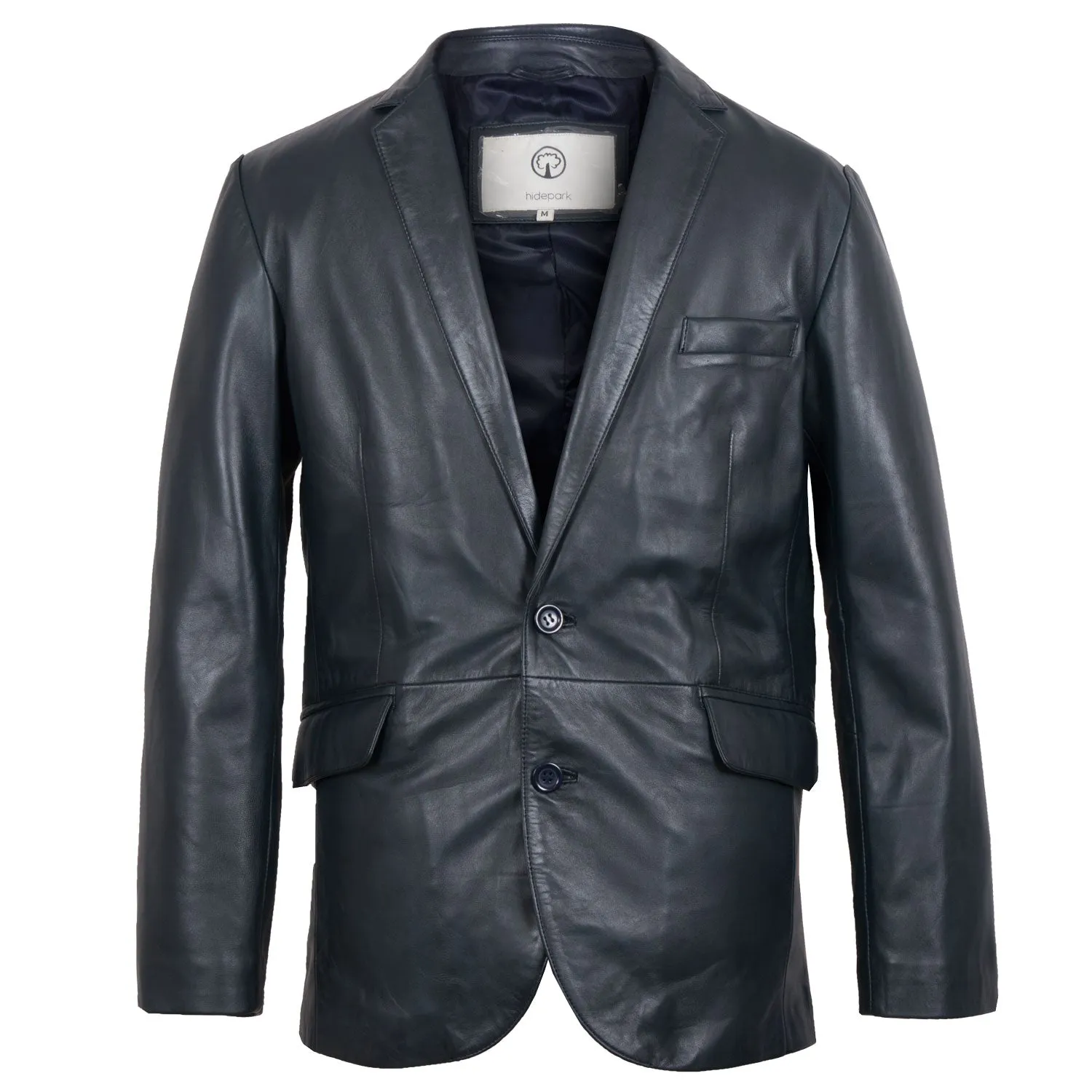 Brook Men’s Navy Leather Blazer