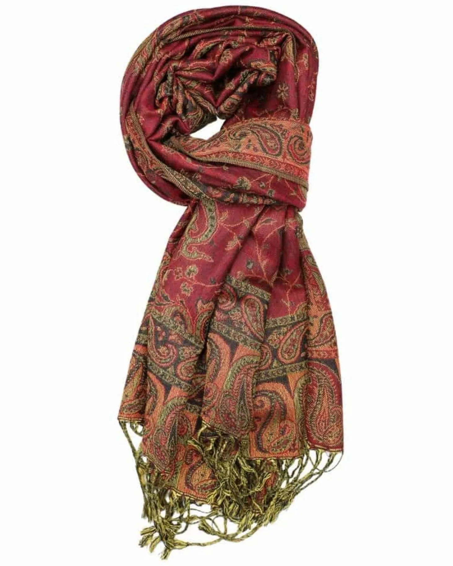 Burgundy Reversible Paisley Rave Pashmina