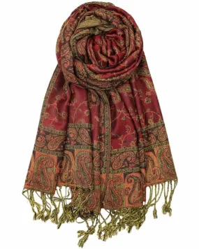 Burgundy Reversible Paisley Rave Pashmina