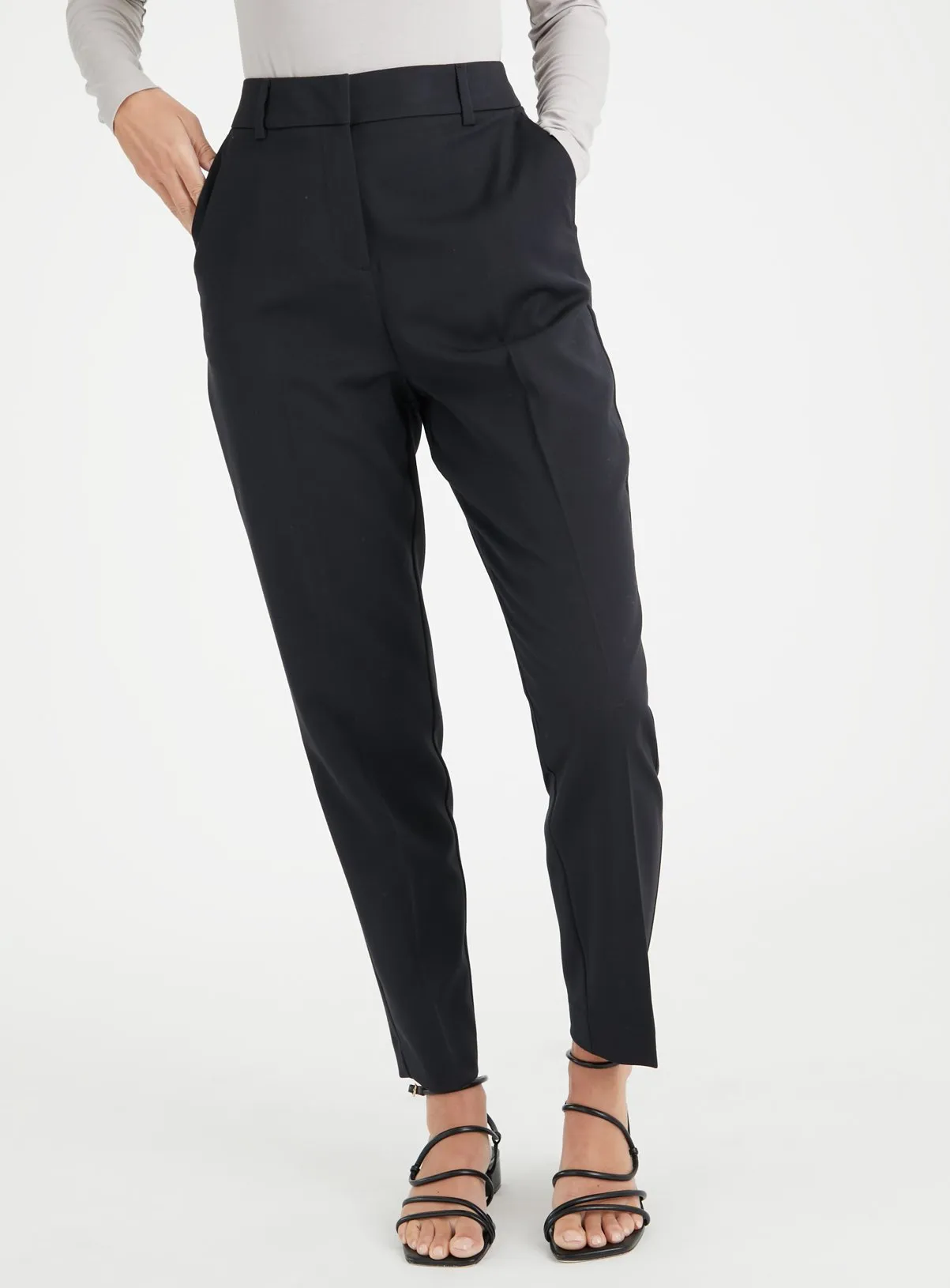 Buy Black Tapered Trousers 12S | Trousers | Tu