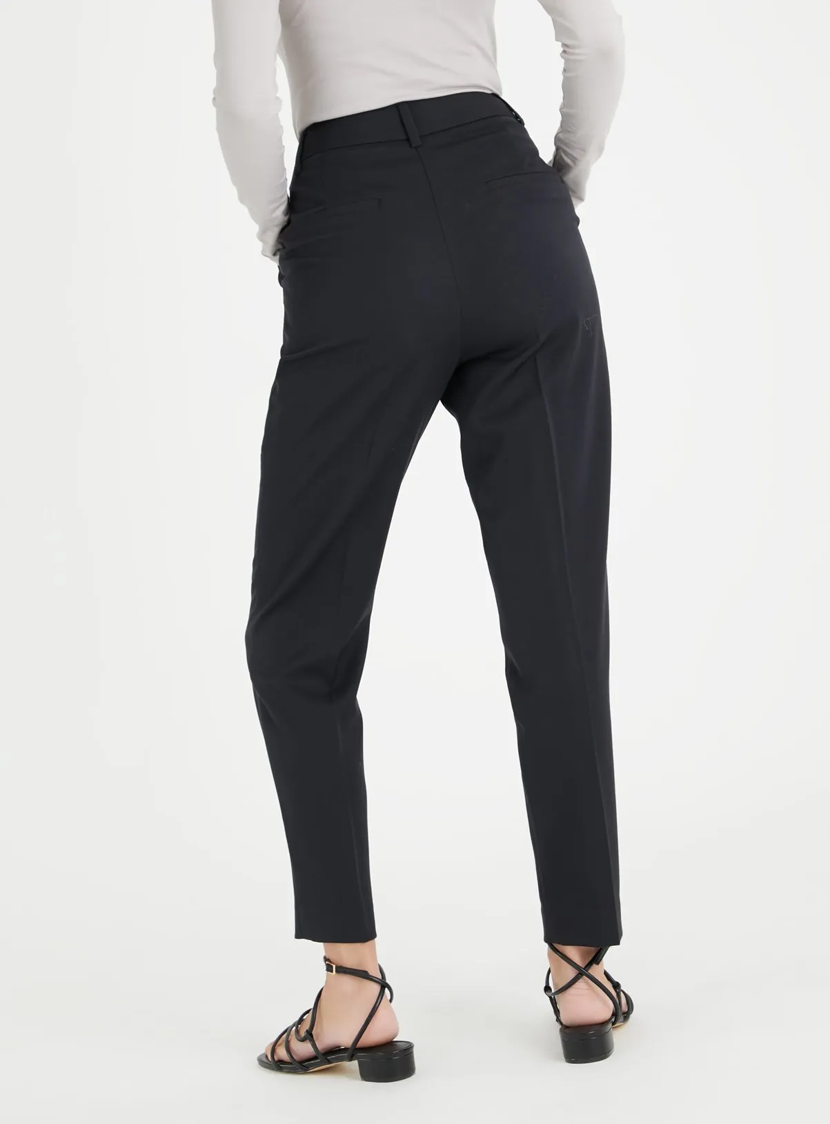 Buy Black Tapered Trousers 12S | Trousers | Tu