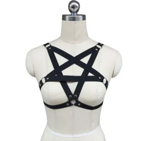 Caged imbracatura gothic harness pentagram