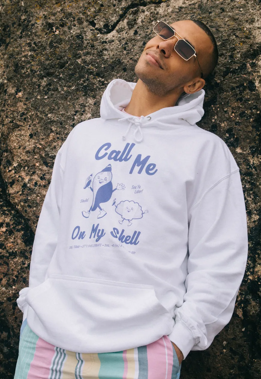 Call Me On My Shell Men's Staycation Slogan Hoodie