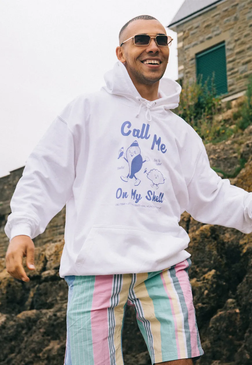 Call Me On My Shell Men's Staycation Slogan Hoodie