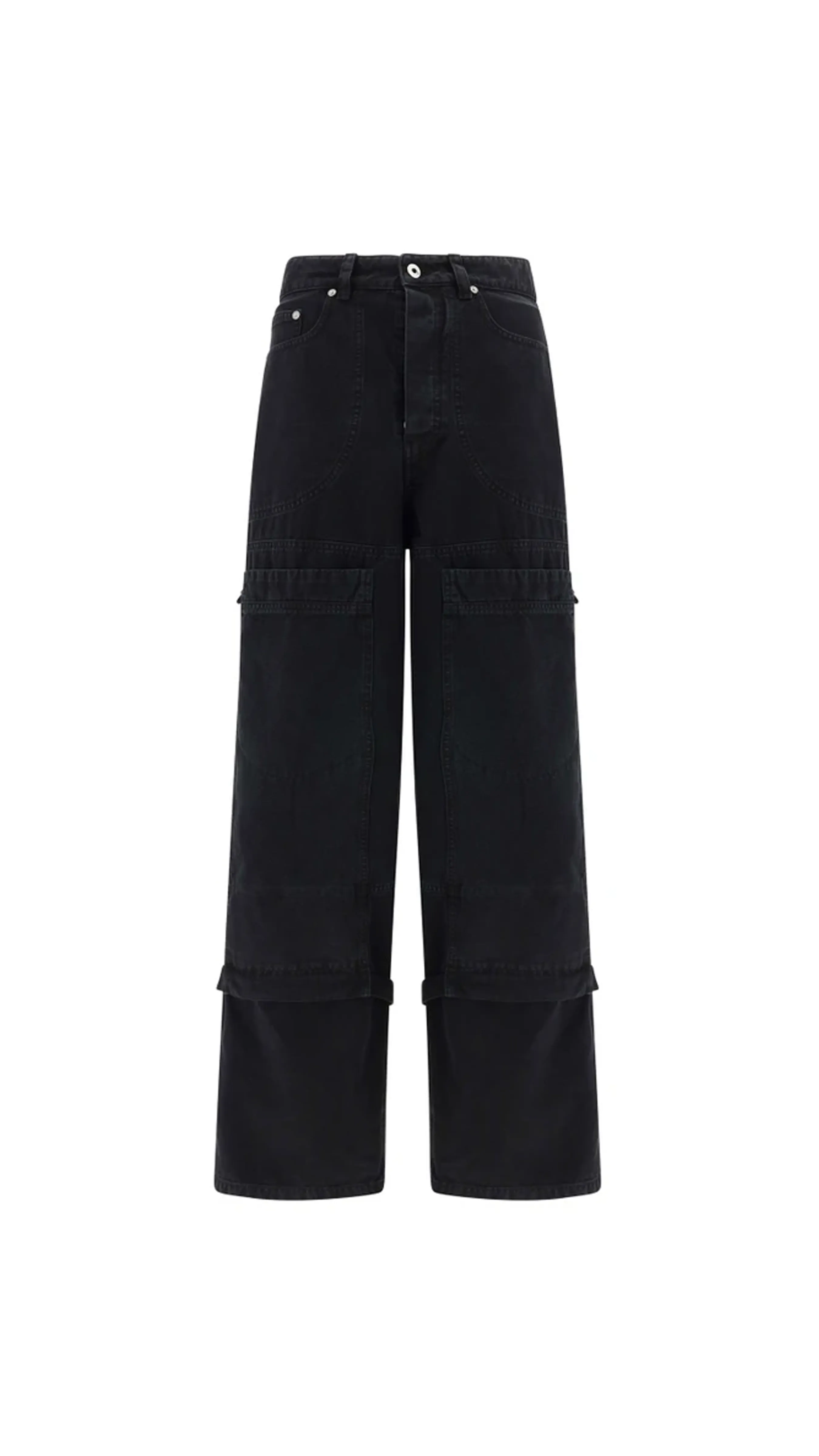 Canvas Relaxed Carpenter Denim Trousers - Black