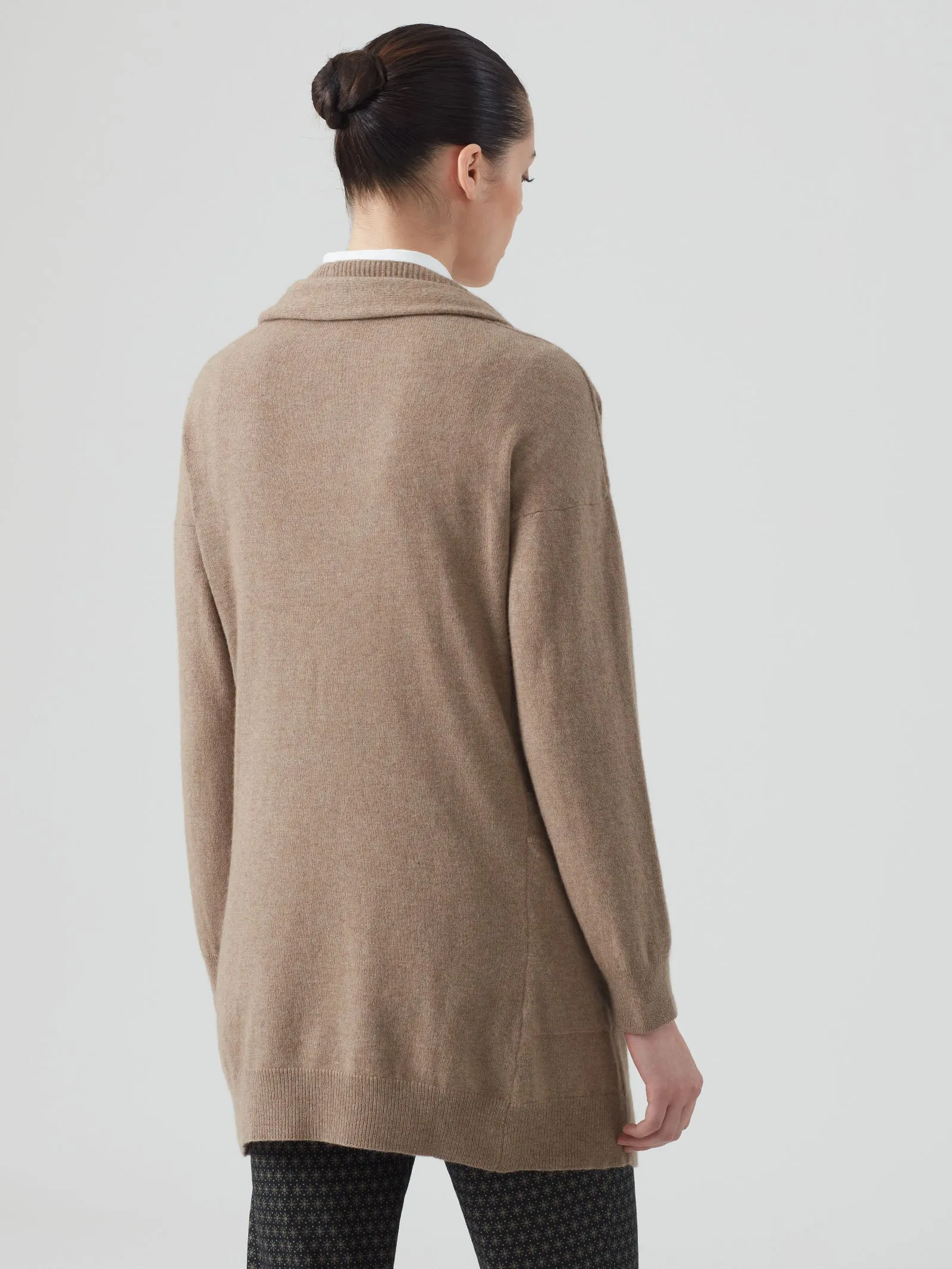 Cardigan aperto in Cashmere Blend - Notte