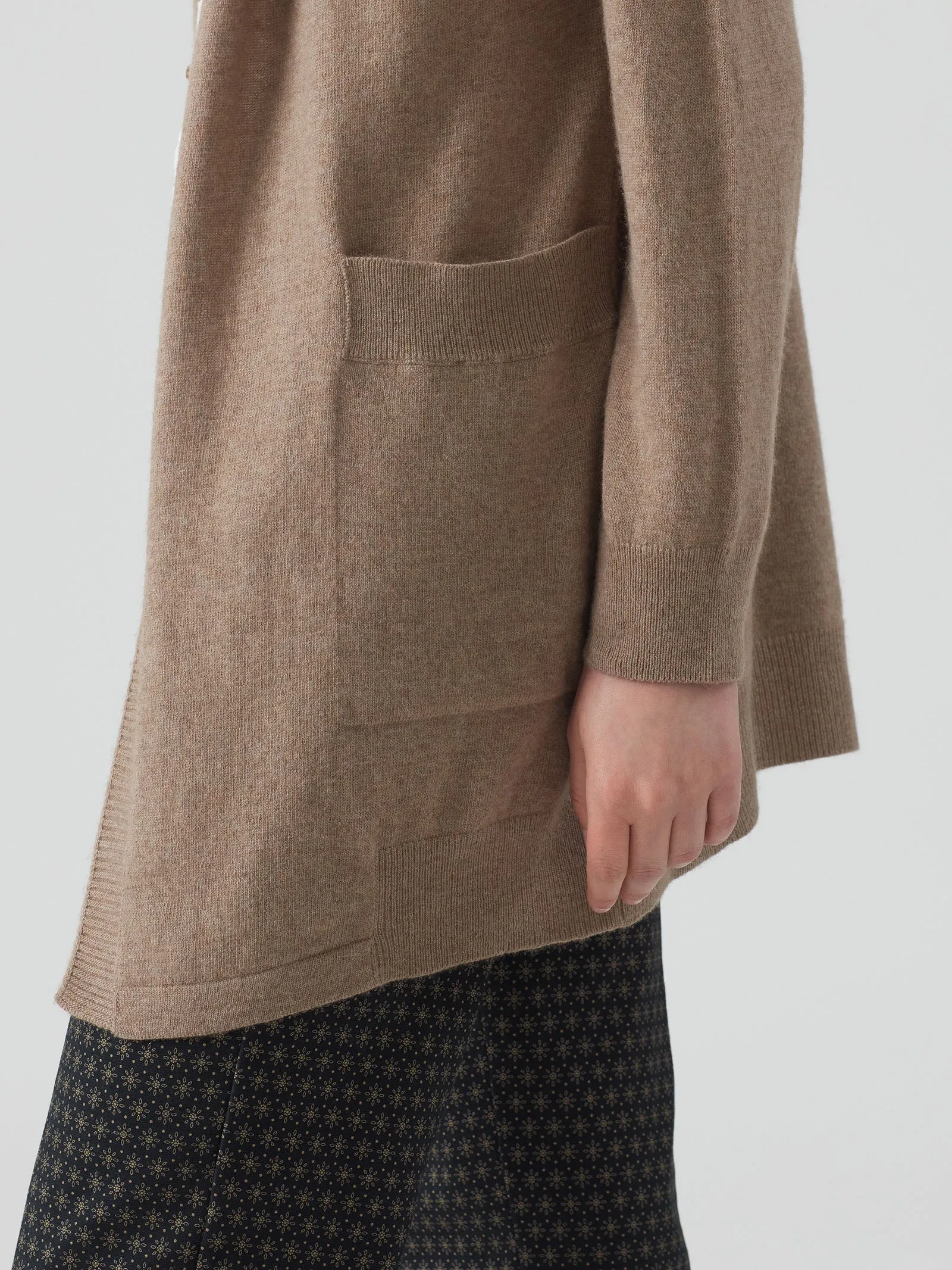 Cardigan aperto in Cashmere Blend - Notte