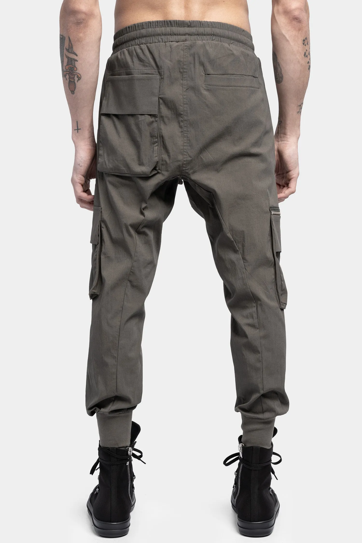 Cargo pocket drawstring pants, Ivy green