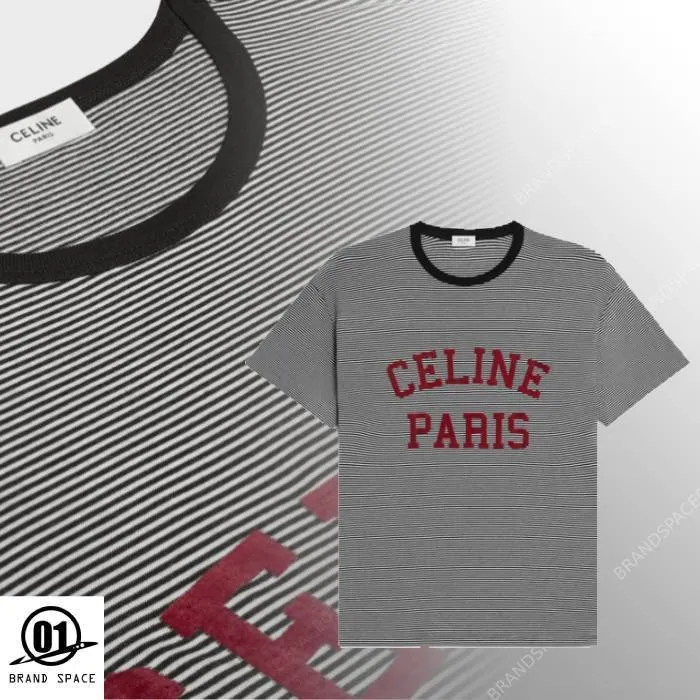 CELINE  |Crew Neck Pullovers Unisex Street Style Plain Cotton